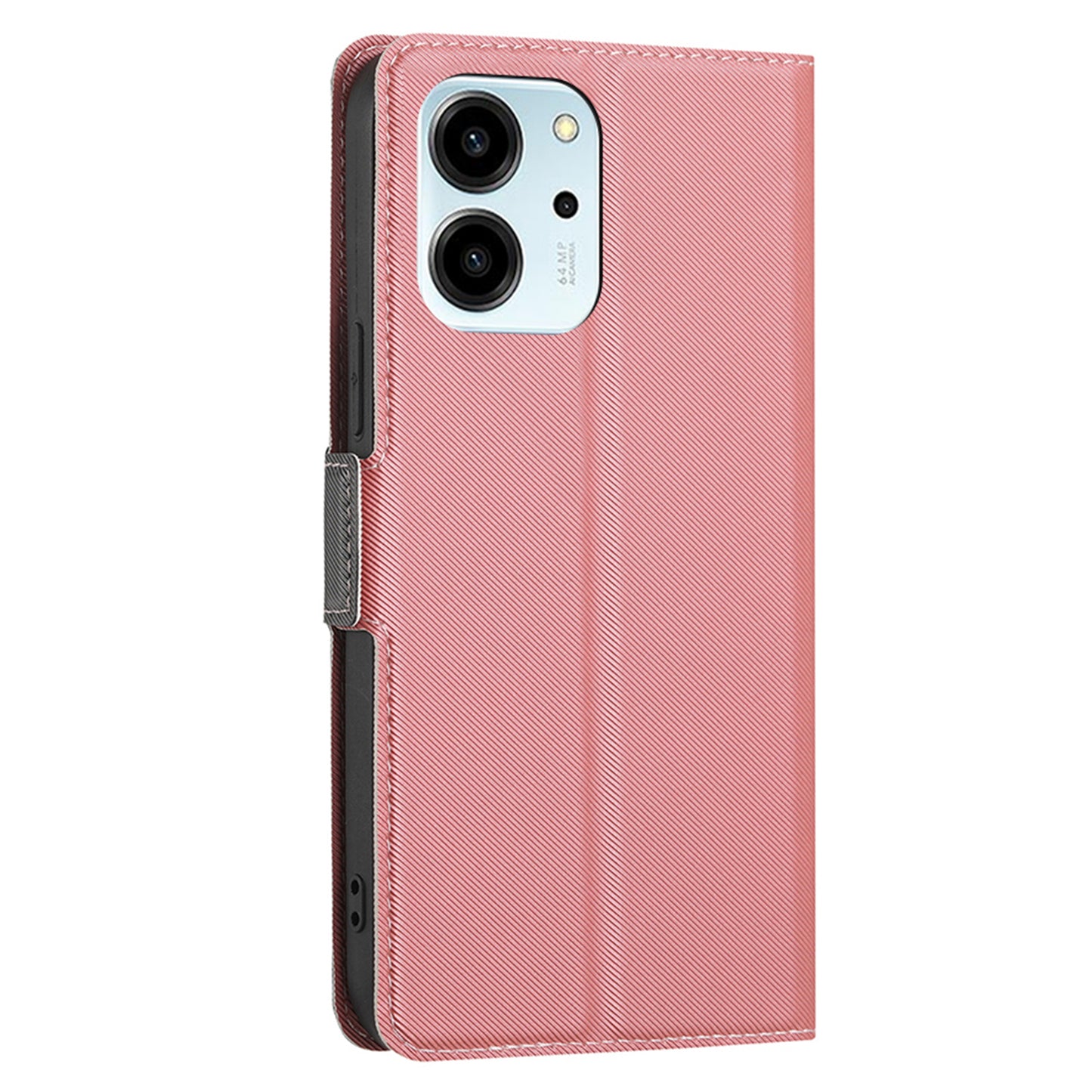 For Honor 80 SE 5G Anti-Fingerprint Twill Texture Stand Phone Case PU Leather Dual Magnetic Clasp Card Holder Cover