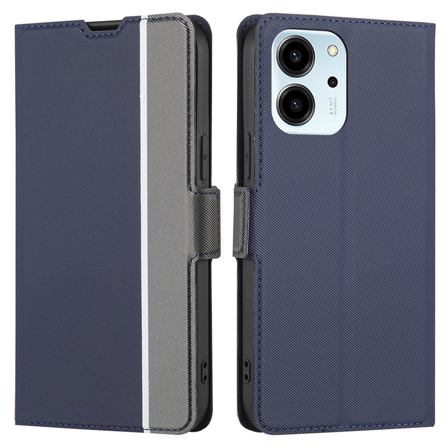 For Honor 80 SE 5G Anti-Fingerprint Twill Texture Stand Phone Case PU Leather Dual Magnetic Clasp Card Holder Cover