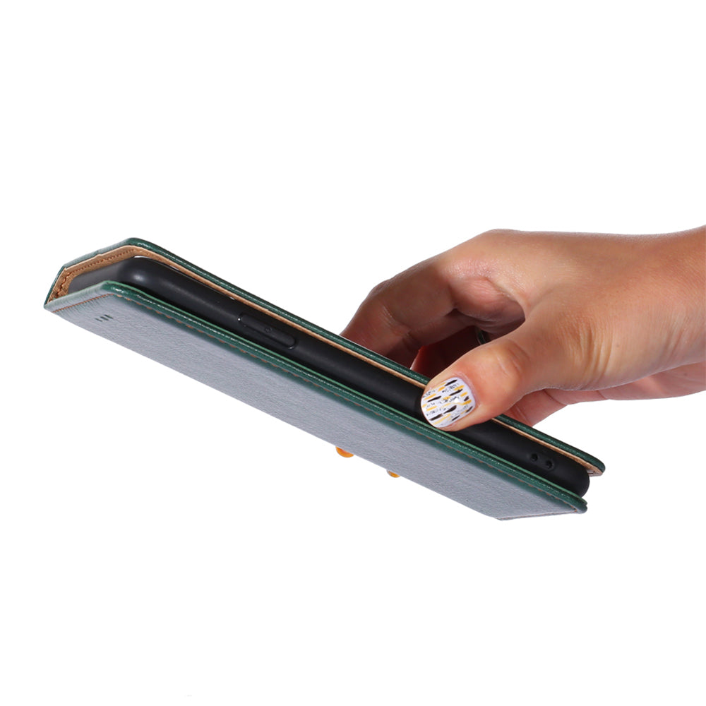 For Honor 80 SE 5G Foldable Stand Magnetic Auto-closing Protective Cover Anti-Scratch Wallet PU Leather Phone Case