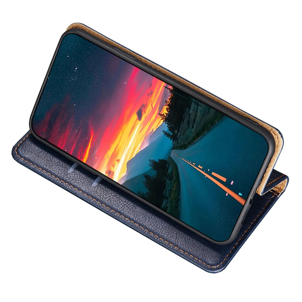 For Honor 80 SE 5G Foldable Stand Magnetic Auto-closing Protective Cover Anti-Scratch Wallet PU Leather Phone Case