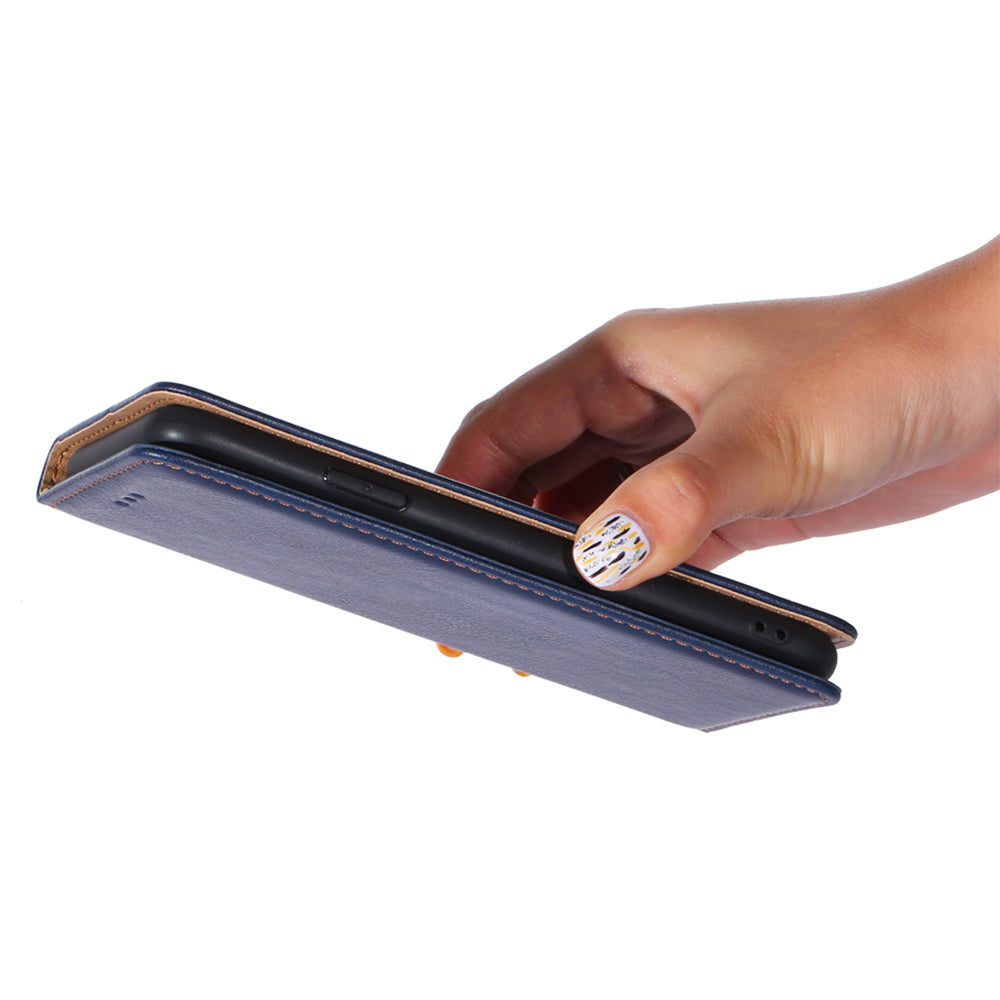 For Honor 80 SE 5G Foldable Stand Magnetic Auto-closing Protective Cover Anti-Scratch Wallet PU Leather Phone Case