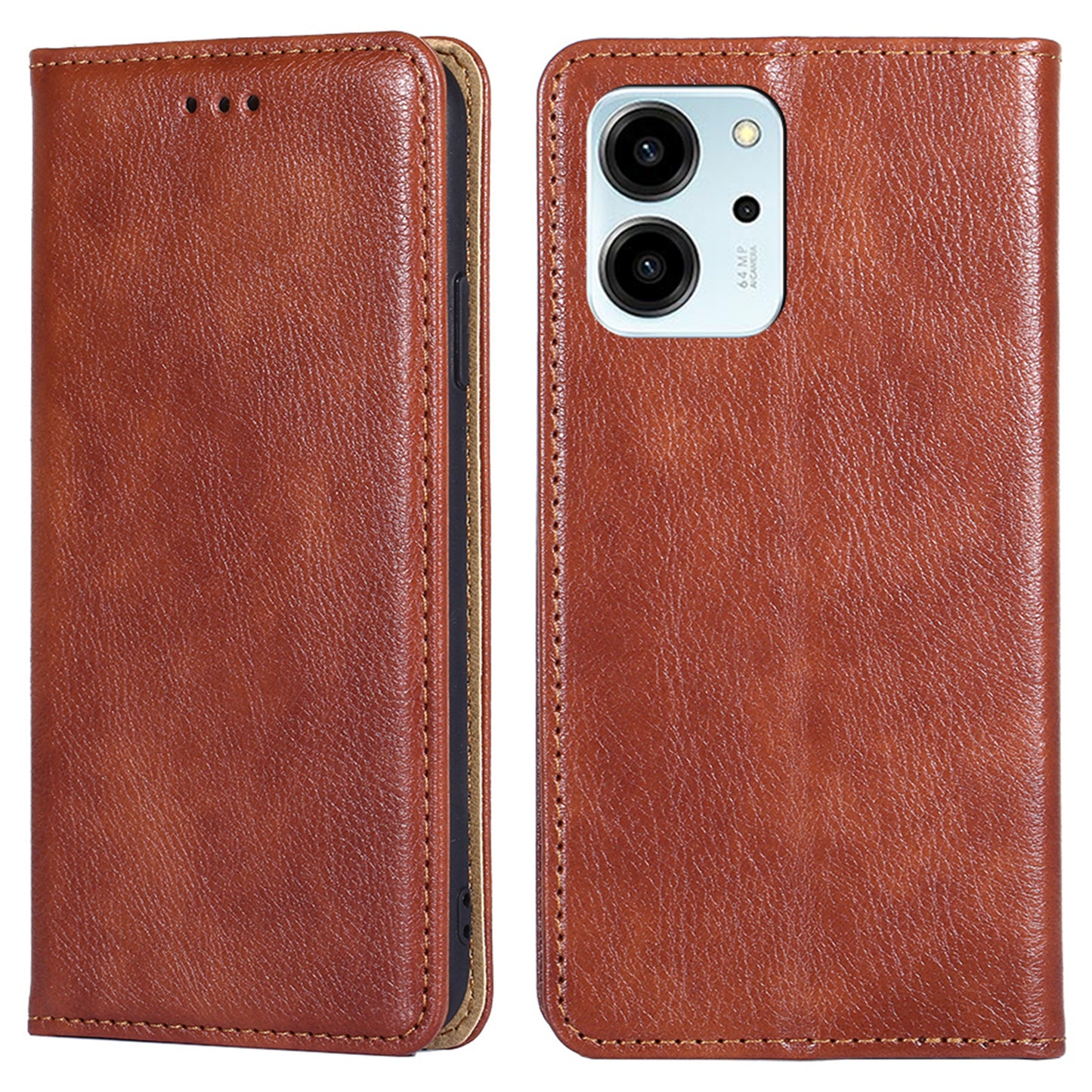 For Honor 80 SE 5G Foldable Stand Magnetic Auto-closing Protective Cover Anti-Scratch Wallet PU Leather Phone Case