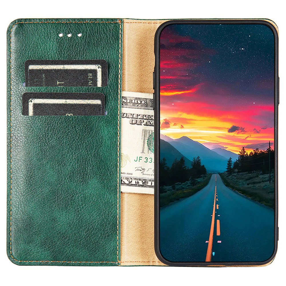 For Honor 80 SE 5G Foldable Stand Magnetic Auto-closing Protective Cover Anti-Scratch Wallet PU Leather Phone Case