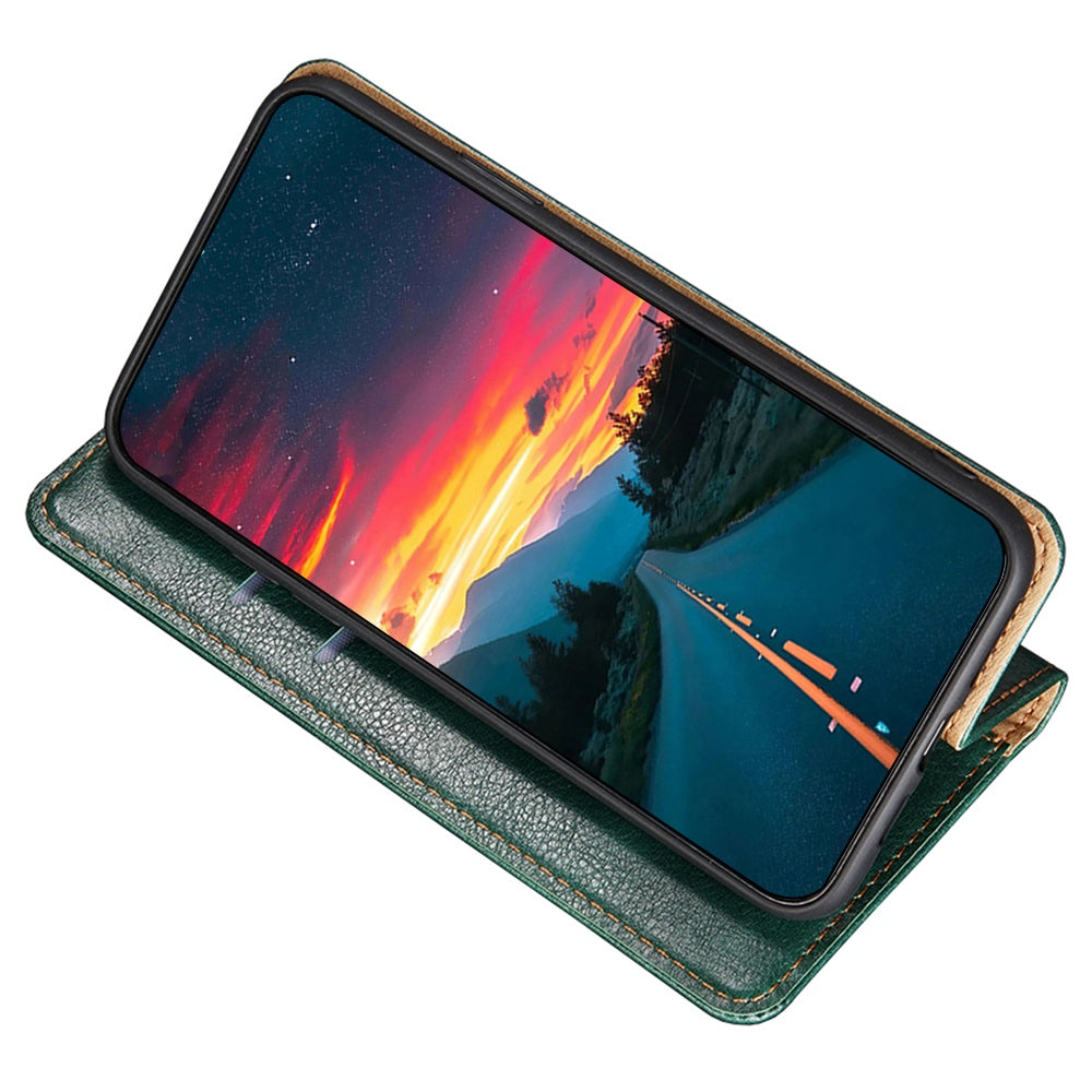 For Honor 80 SE 5G Foldable Stand Magnetic Auto-closing Protective Cover Anti-Scratch Wallet PU Leather Phone Case