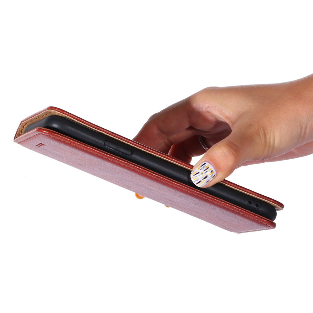 For Honor 80 SE 5G Foldable Stand Magnetic Auto-closing Protective Cover Anti-Scratch Wallet PU Leather Phone Case