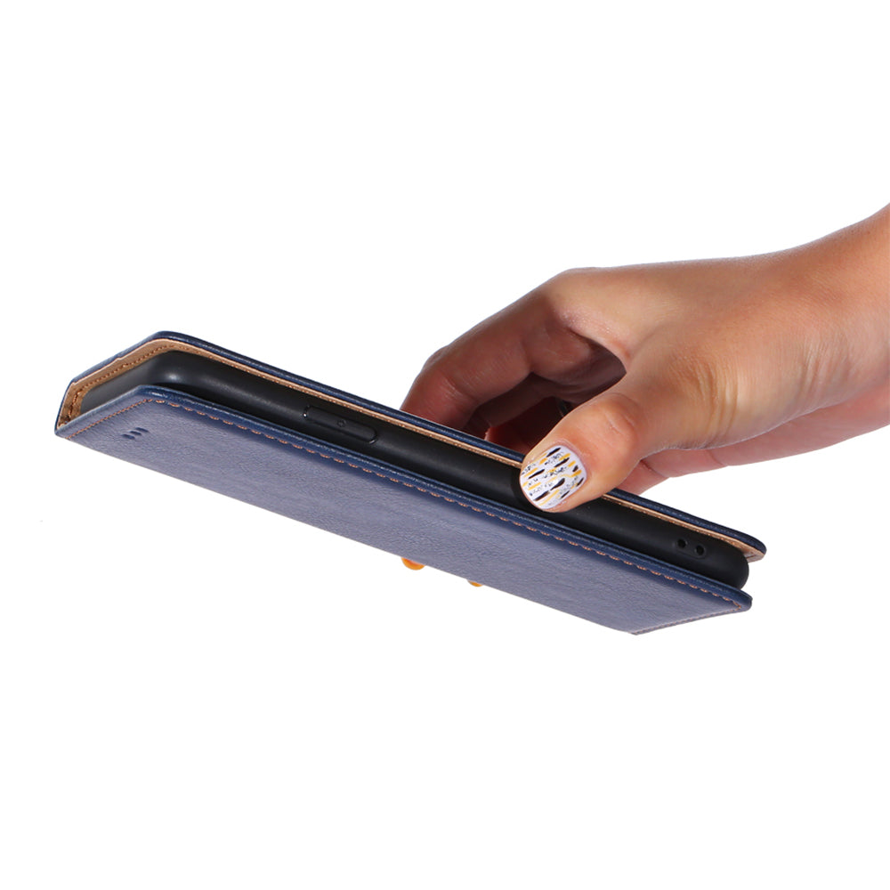 For Honor 80 SE 5G Foldable Stand Magnetic Auto-closing Protective Cover Anti-Scratch Wallet PU Leather Phone Case