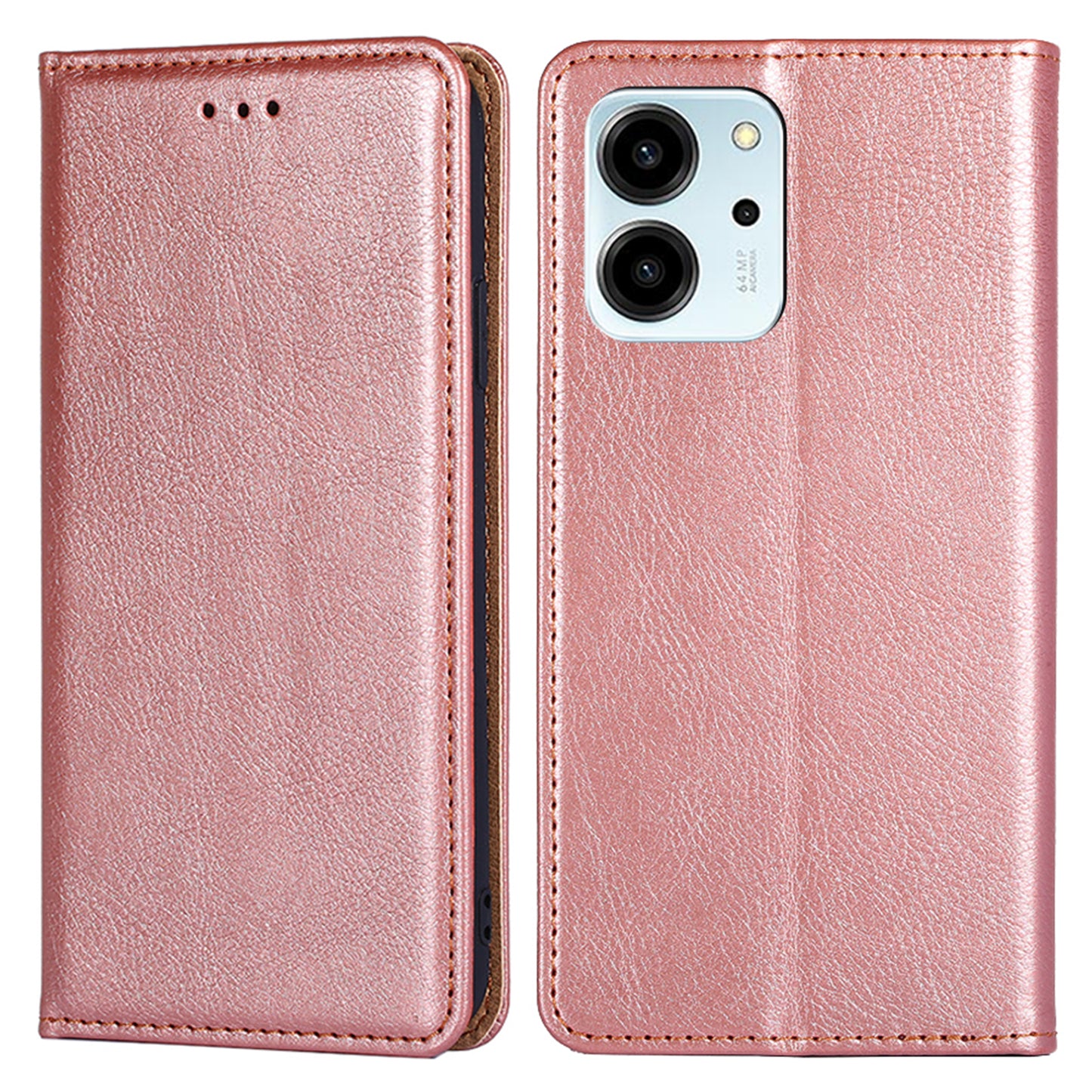 For Honor 80 SE 5G Foldable Stand Magnetic Auto-closing Protective Cover Anti-Scratch Wallet PU Leather Phone Case