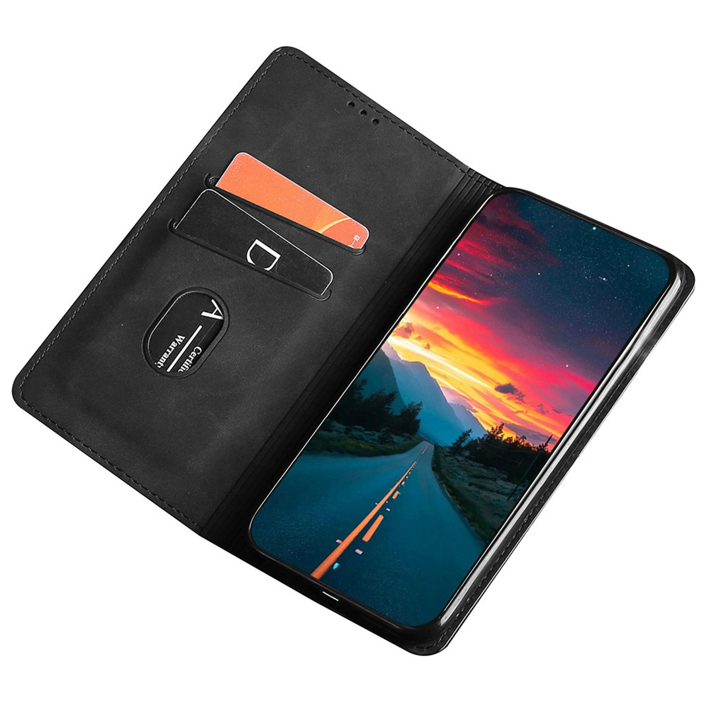 For Honor 80 SE 5G Card Slot Stand Phone Case Anti-Scratch PU Leather Skin-touch Feeling Magnetic Absorption Phone Shell