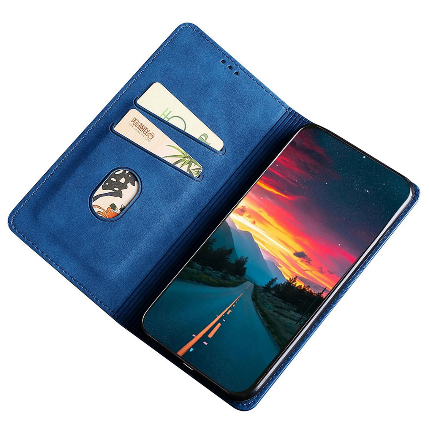 For Honor 80 SE 5G Card Slot Stand Phone Case Anti-Scratch PU Leather Skin-touch Feeling Magnetic Absorption Phone Shell