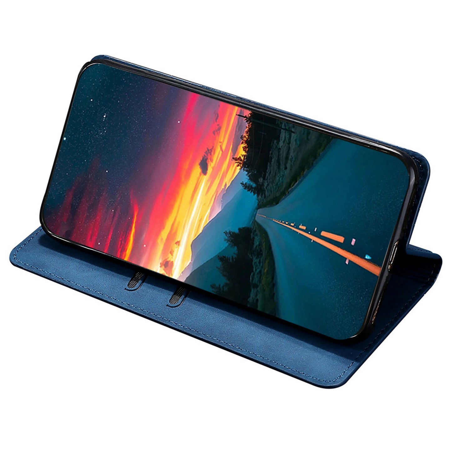 For Honor 80 SE 5G Card Slot Stand Phone Case Anti-Scratch PU Leather Skin-touch Feeling Magnetic Absorption Phone Shell