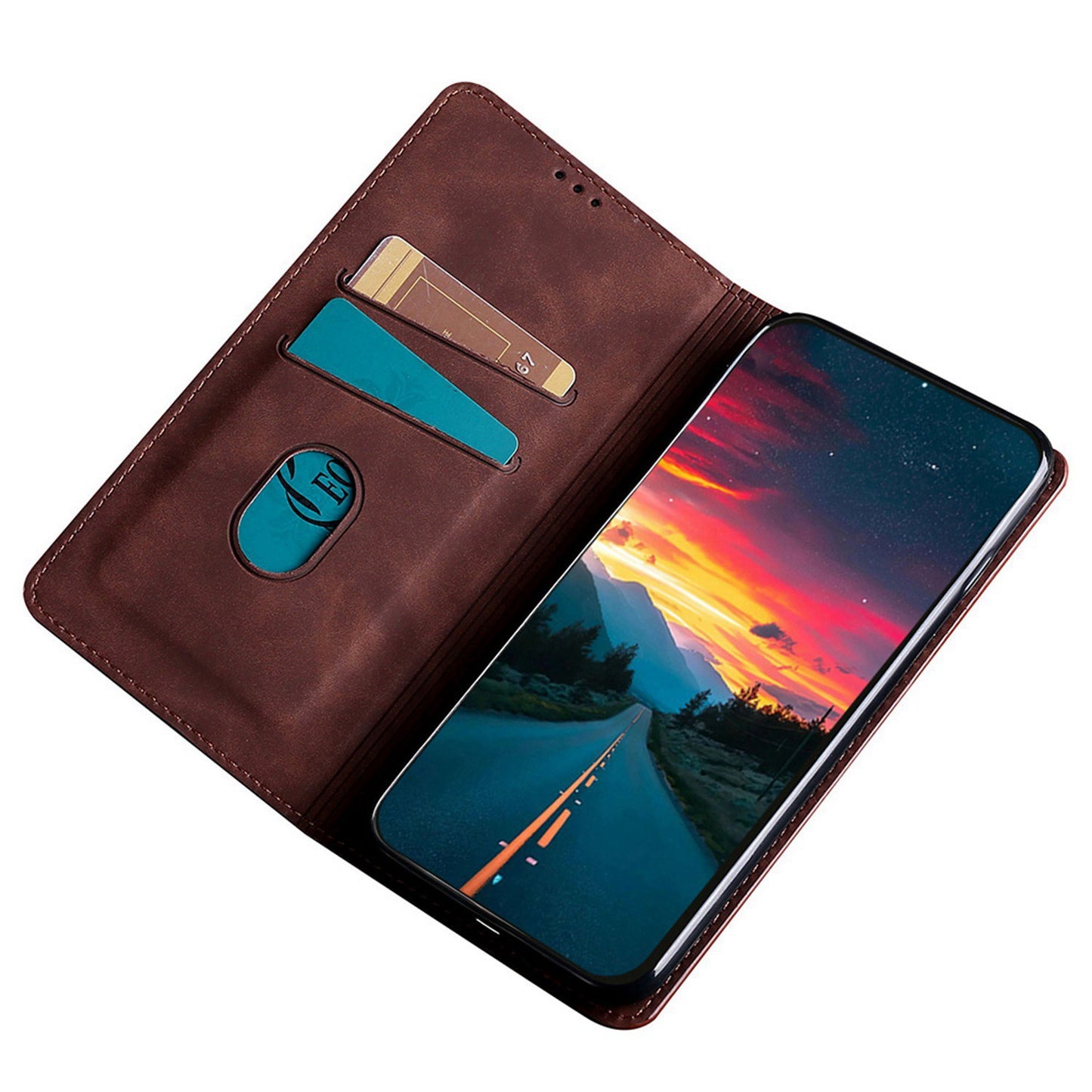 For Honor 80 SE 5G Card Slot Stand Phone Case Anti-Scratch PU Leather Skin-touch Feeling Magnetic Absorption Phone Shell
