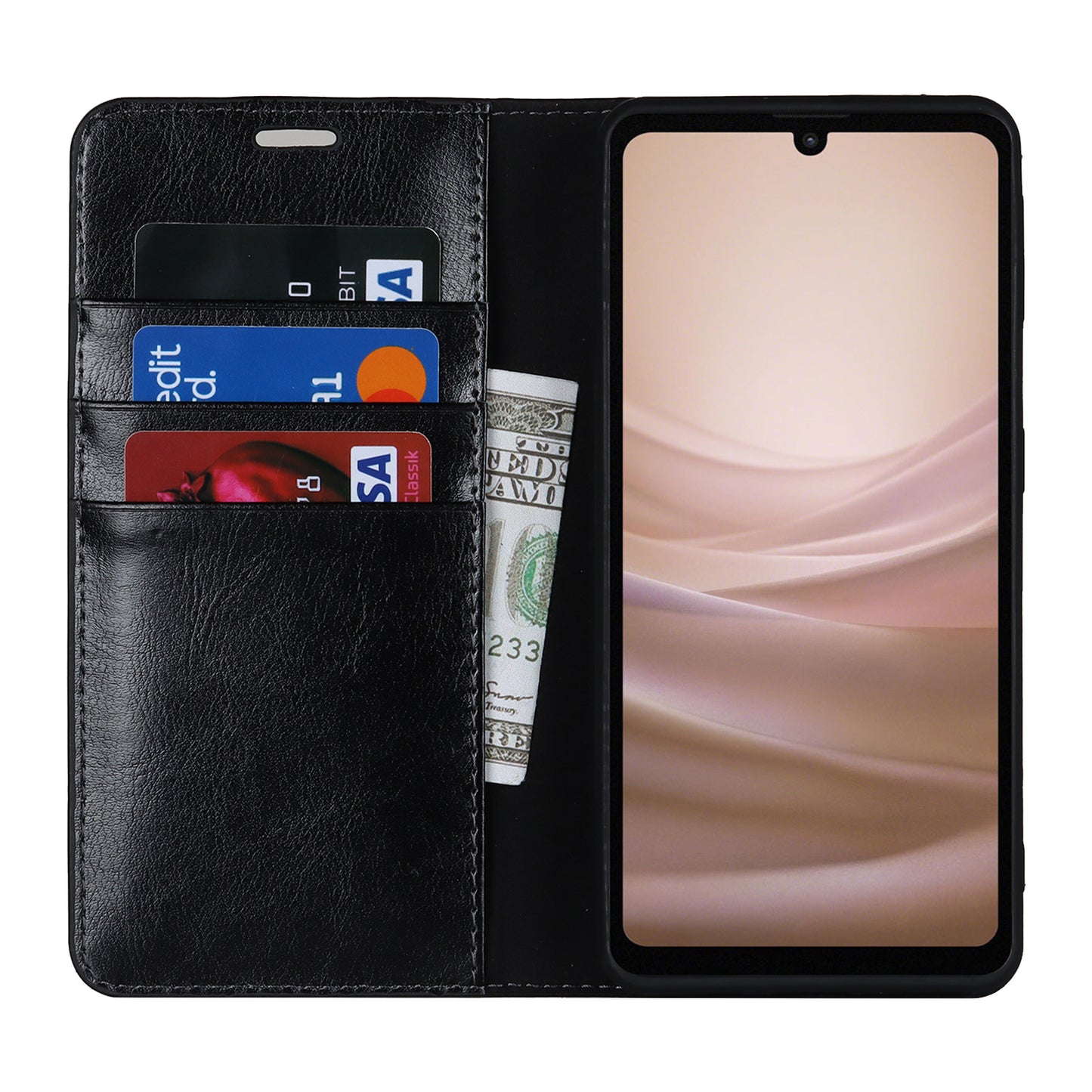 For Sharp Aquos Sense 7 Plus Supporting Stand Flip Wallet Crazy Horse Texture Genuine Leather Cover Magnetic Phone Case