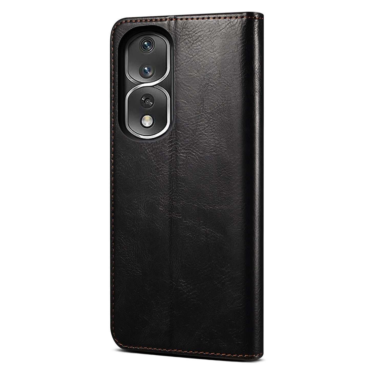 For Honor 80 Pro 5G Waxy Crazy Horse Texture PU Leather Shockproof Phone Case with Stand Wallet