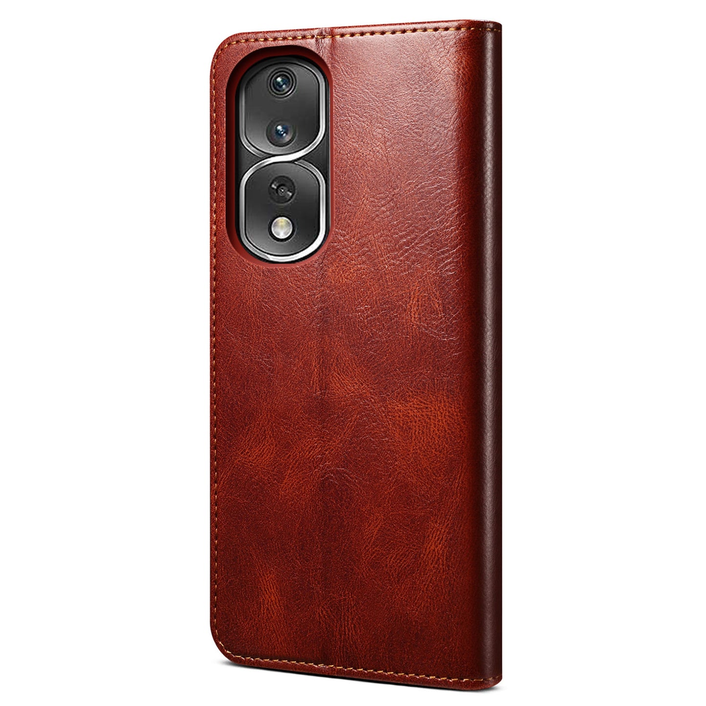 For Honor 80 Pro 5G Waxy Crazy Horse Texture PU Leather Shockproof Phone Case with Stand Wallet