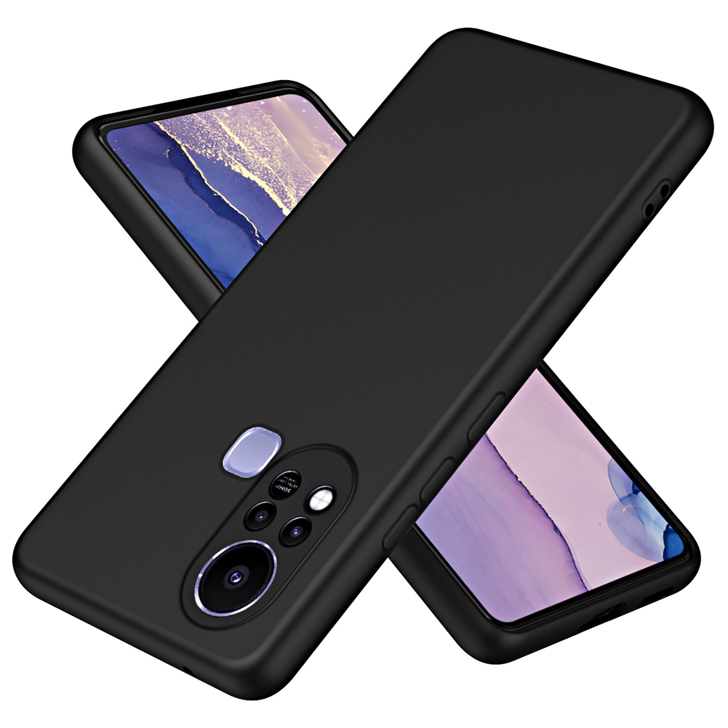 For Infinix Hot 11s Rubberized TPU 2.2mm Thickness Anti-Scratch Phone Case Fiber Lining Cushion Protective Non-slip Back Cover