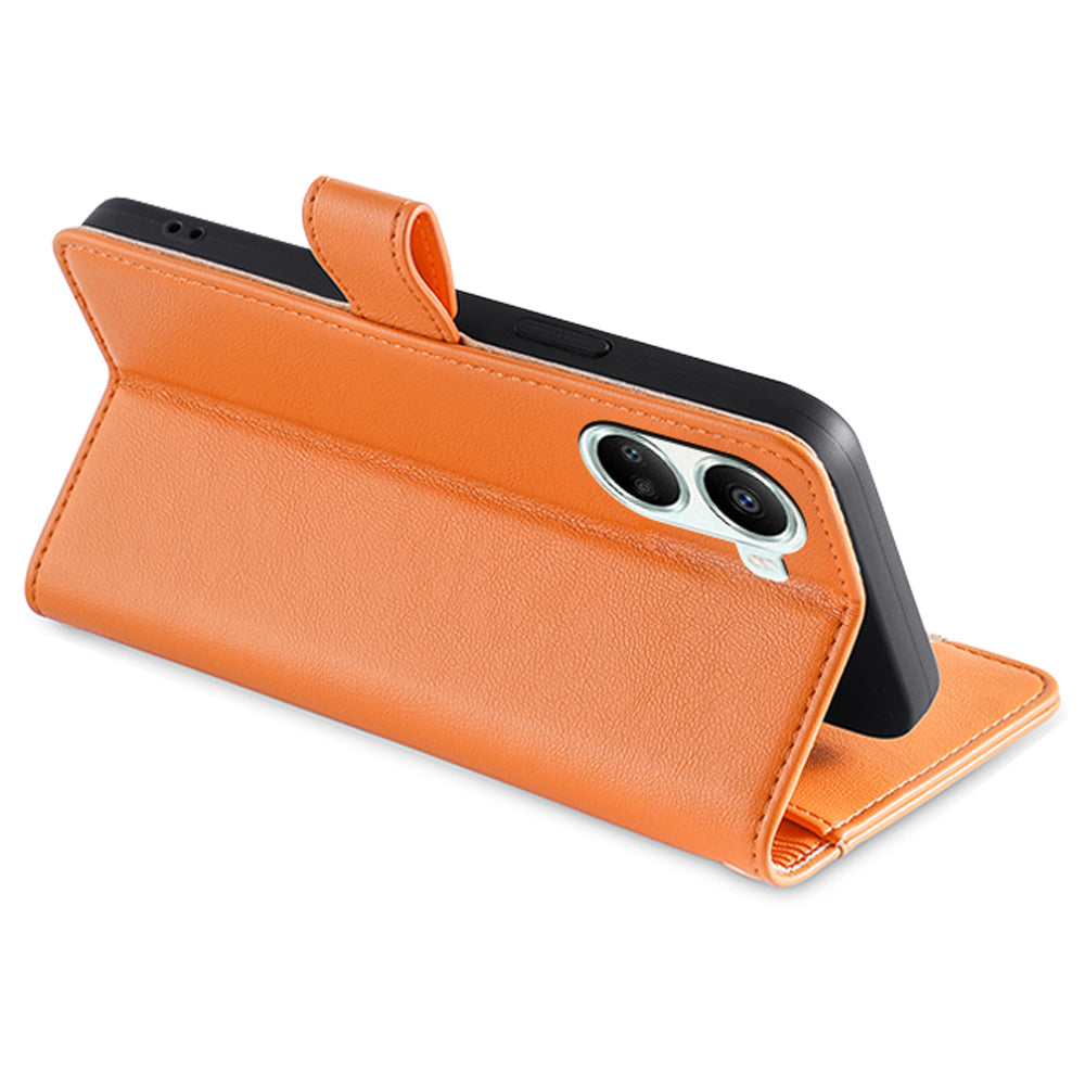For Huawei nova 10 SE 4G PU Leather Hands-free Stand Case Zipper Pocket Card Slots Flip Phone Cover with Wrist Strap and Shoulder Strap