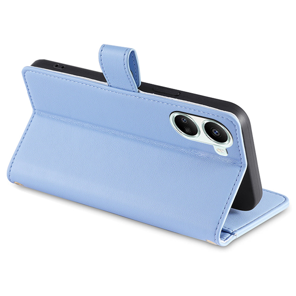 For Huawei nova 10 SE 4G PU Leather Hands-free Stand Case Zipper Pocket Card Slots Flip Phone Cover with Wrist Strap and Shoulder Strap