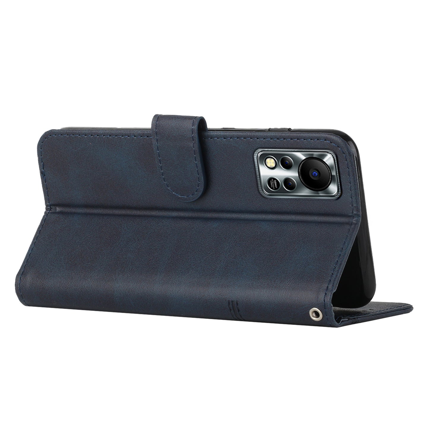 For Infinix Hot 11s NFC 4G Stitching PU Leather Flip Phone Case Stand Full Body Protective Wallet Cover with Strap