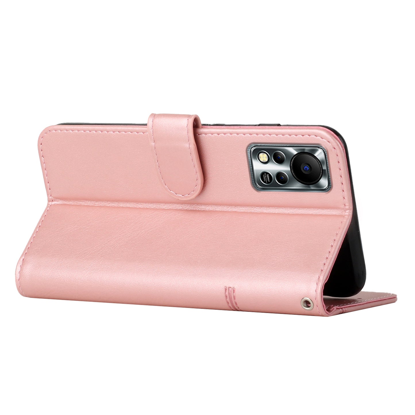 For Infinix Hot 11s NFC 4G Stitching PU Leather Flip Phone Case Stand Full Body Protective Wallet Cover with Strap