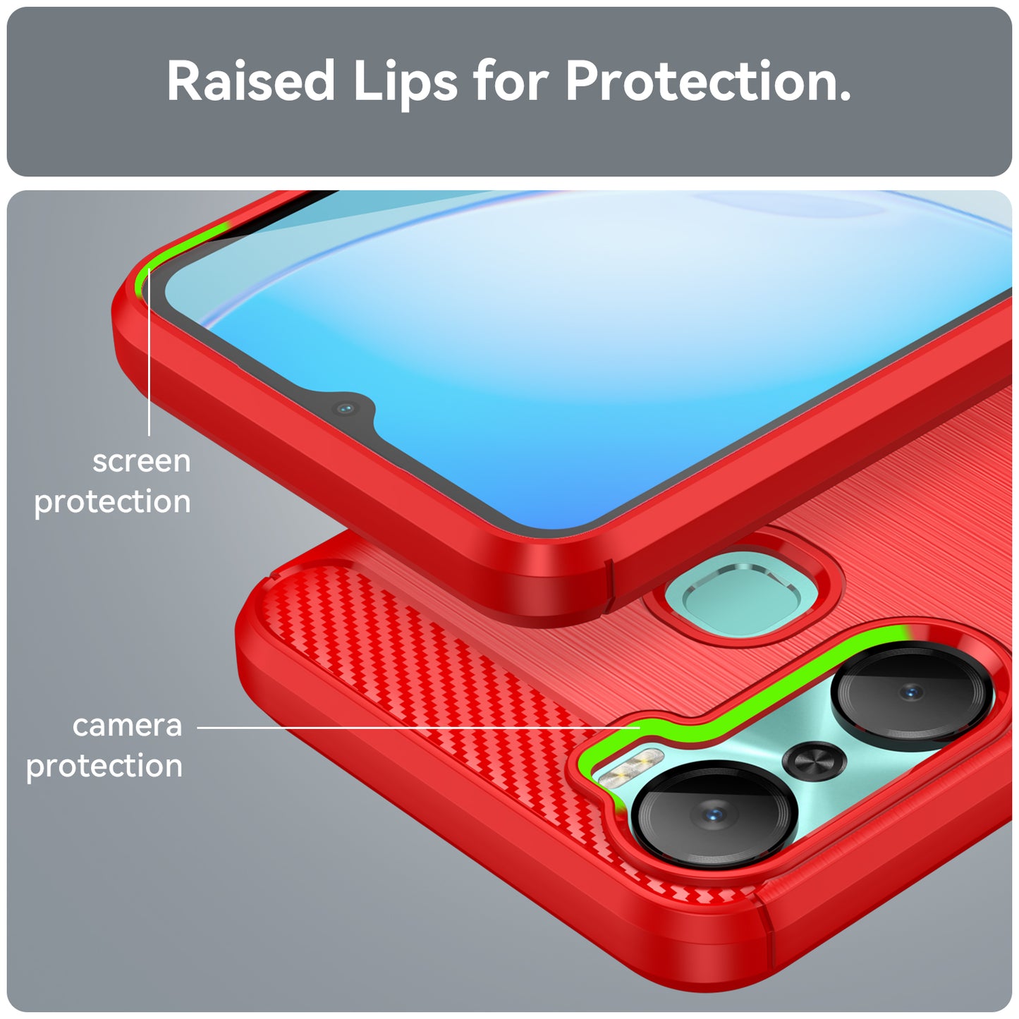 For Infinix Hot 12 Pro 4G Carbon Fiber Texture Phone Case Shockproof TPU Brushed Surface Protective Cover