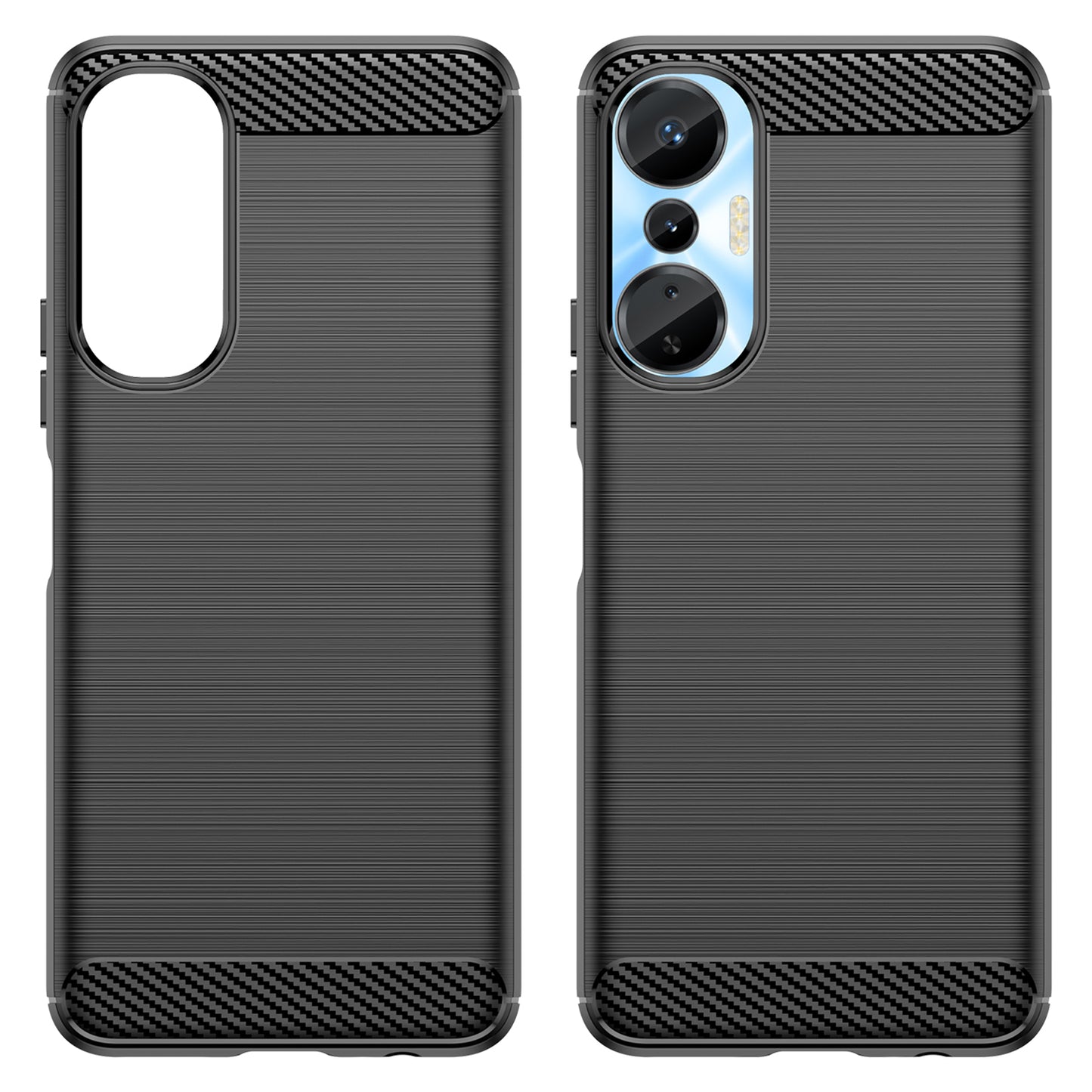 For Infinix Hot 20S 4G Carbon Fiber Texture Anti-collision Phone Case Soft TPU Brushed Surface Protective Cover