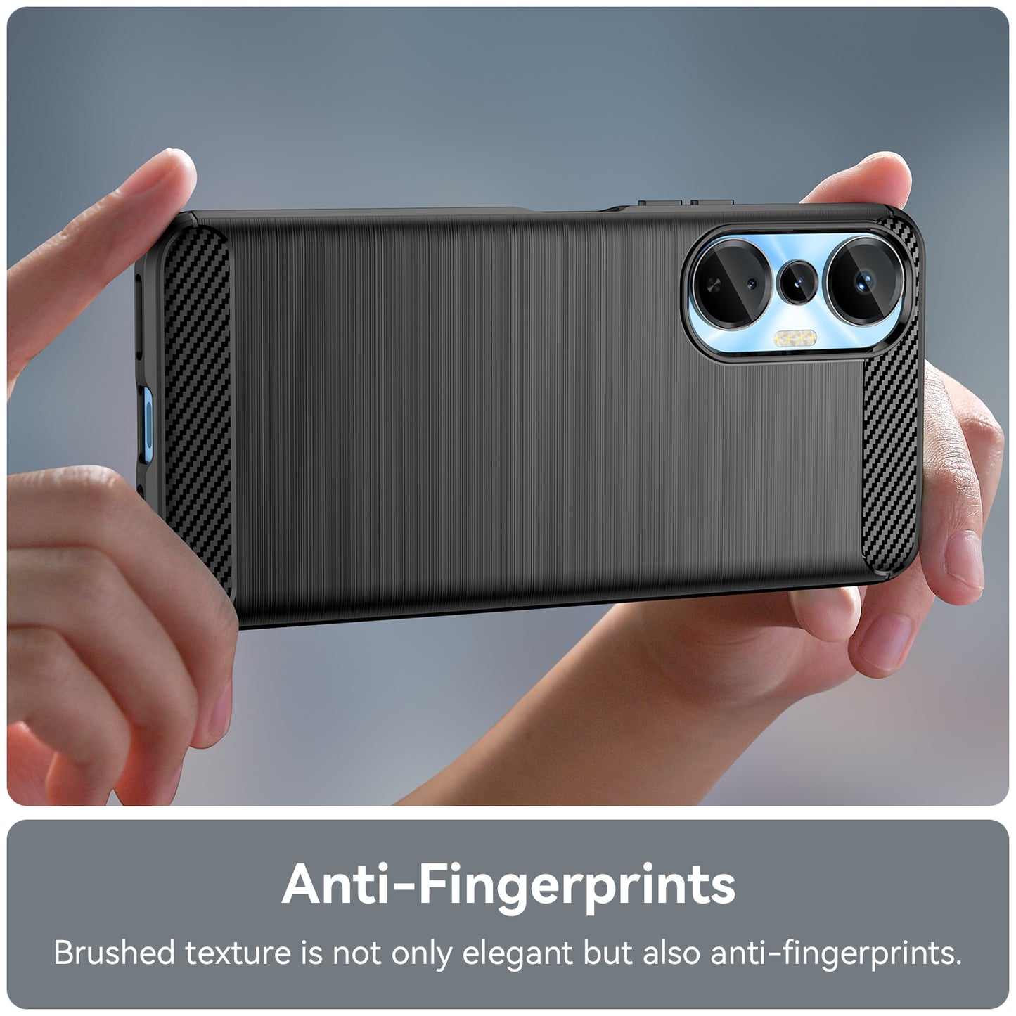 For Infinix Hot 20S 4G Carbon Fiber Texture Anti-collision Phone Case Soft TPU Brushed Surface Protective Cover