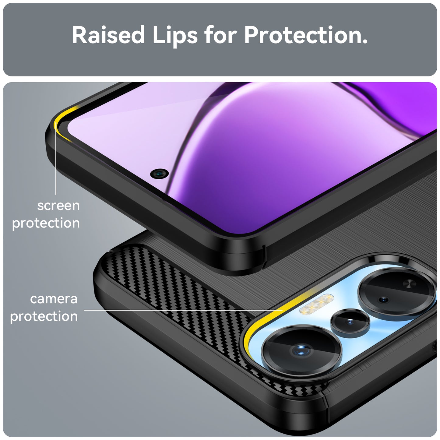 For Infinix Hot 20S 4G Carbon Fiber Texture Anti-collision Phone Case Soft TPU Brushed Surface Protective Cover