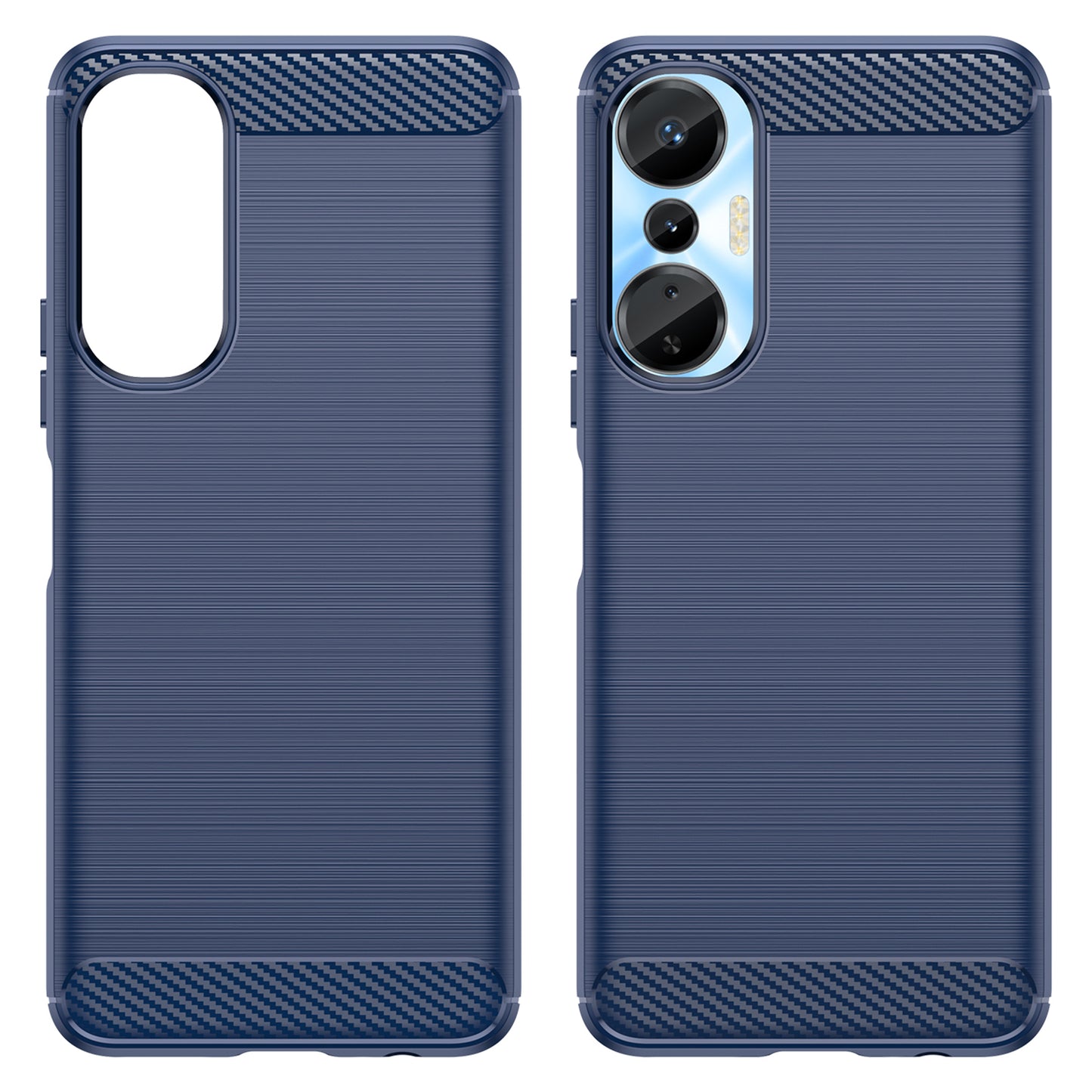 For Infinix Hot 20S 4G Carbon Fiber Texture Anti-collision Phone Case Soft TPU Brushed Surface Protective Cover