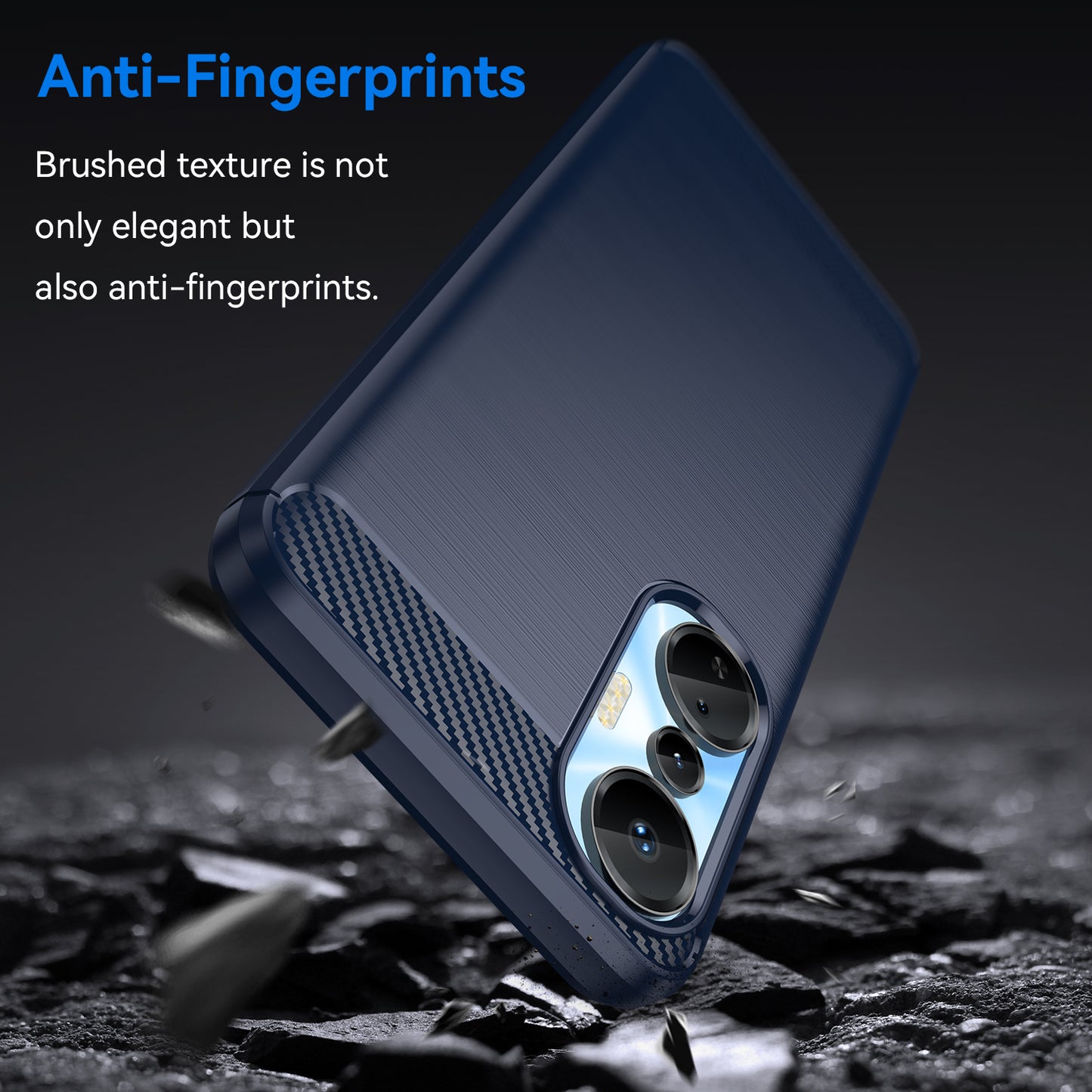 For Infinix Hot 20S 4G Carbon Fiber Texture Anti-collision Phone Case Soft TPU Brushed Surface Protective Cover
