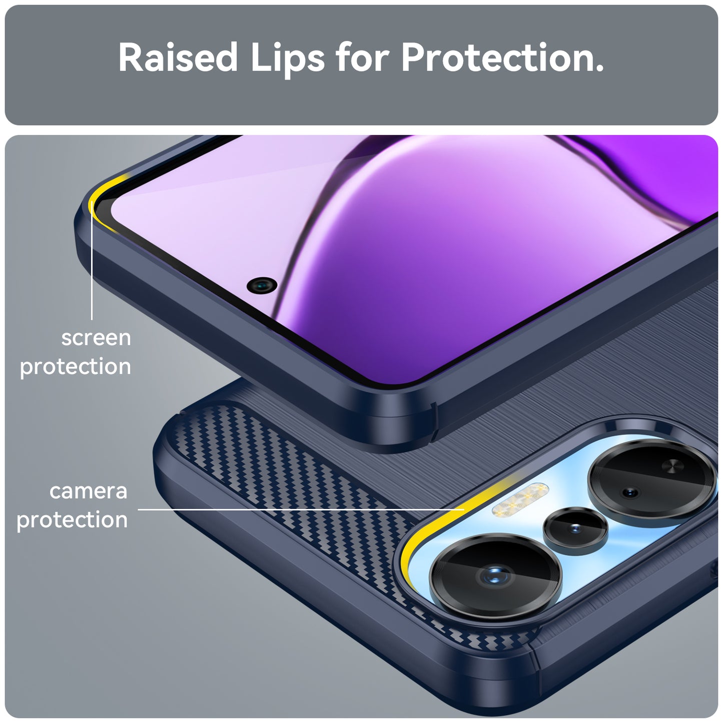 For Infinix Hot 20S 4G Carbon Fiber Texture Anti-collision Phone Case Soft TPU Brushed Surface Protective Cover