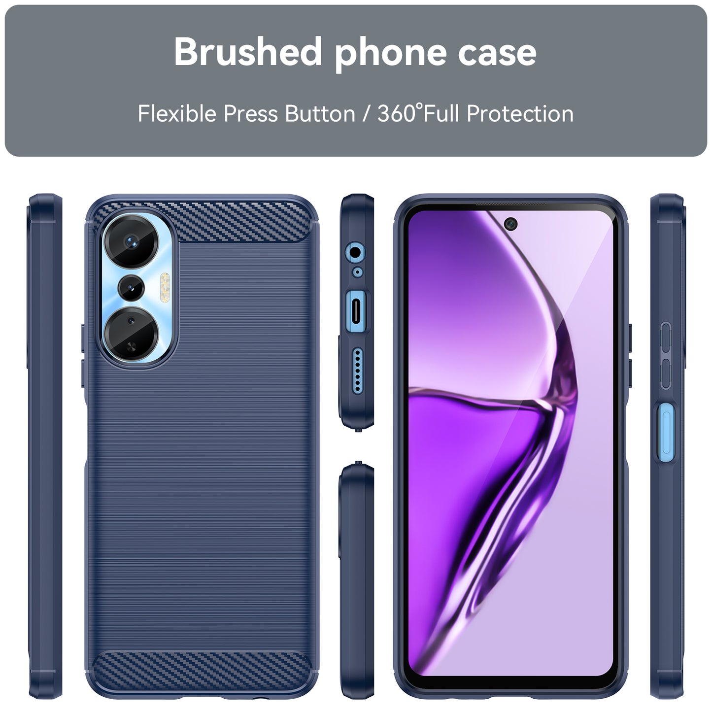 For Infinix Hot 20S 4G Carbon Fiber Texture Anti-collision Phone Case Soft TPU Brushed Surface Protective Cover