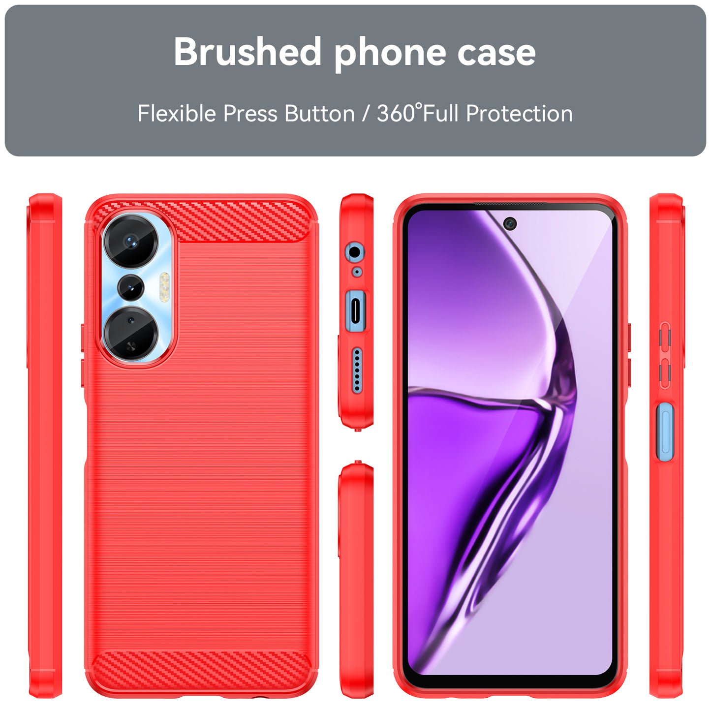 For Infinix Hot 20S 4G Carbon Fiber Texture Anti-collision Phone Case Soft TPU Brushed Surface Protective Cover
