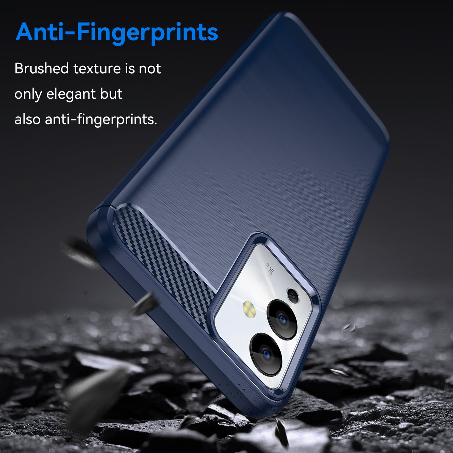 For Infinix Note 12i Phone Case, Carbon Fiber Texture Soft TPU Brushed Surface Protective Cover