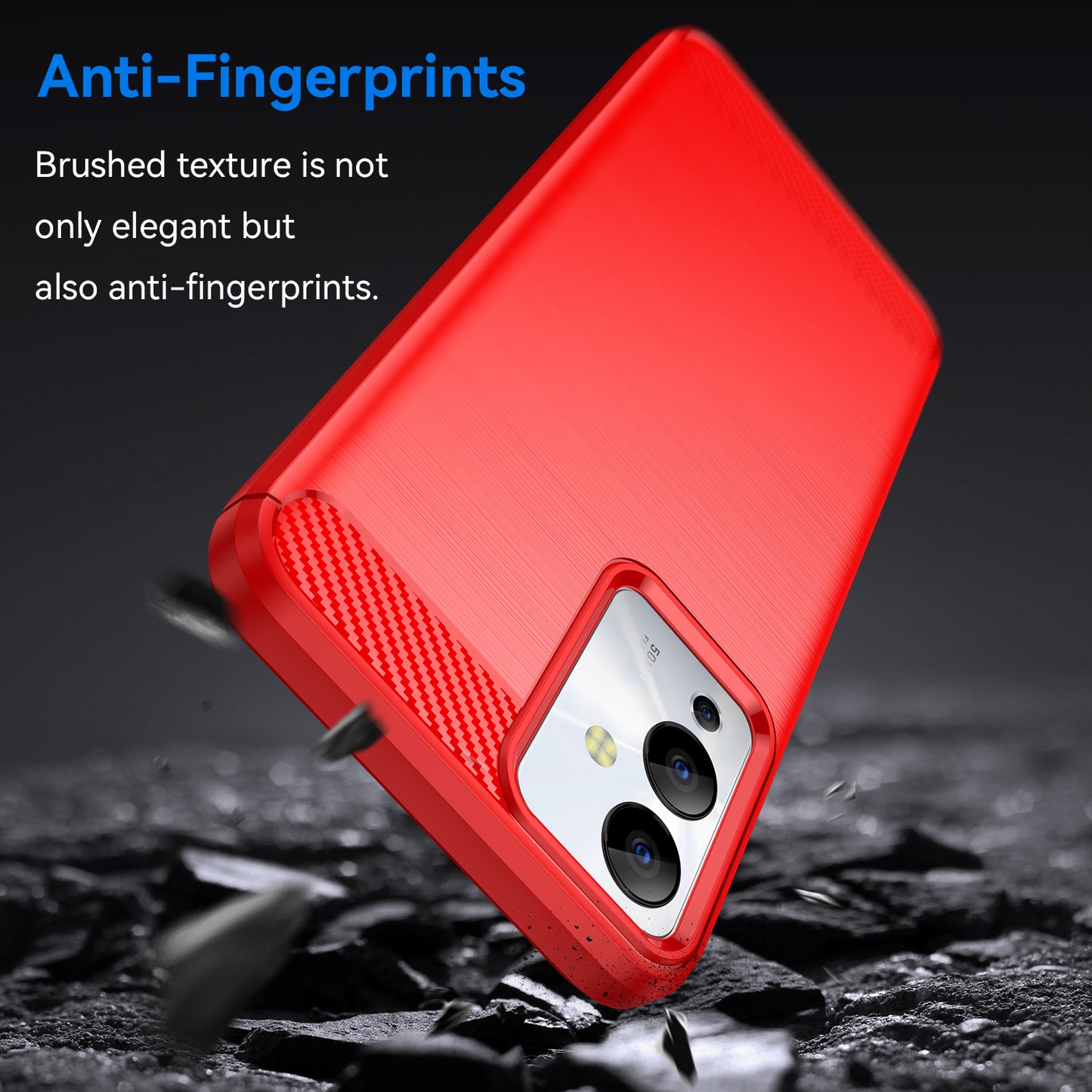 For Infinix Note 12i Phone Case, Carbon Fiber Texture Soft TPU Brushed Surface Protective Cover