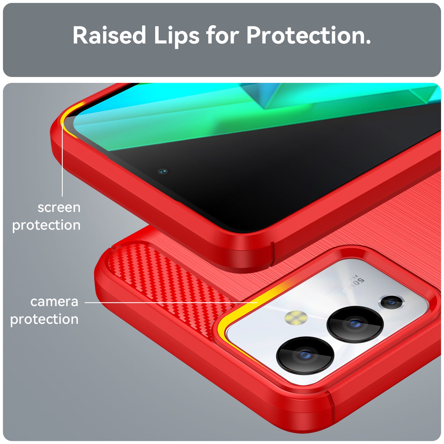 For Infinix Note 12i Phone Case, Carbon Fiber Texture Soft TPU Brushed Surface Protective Cover