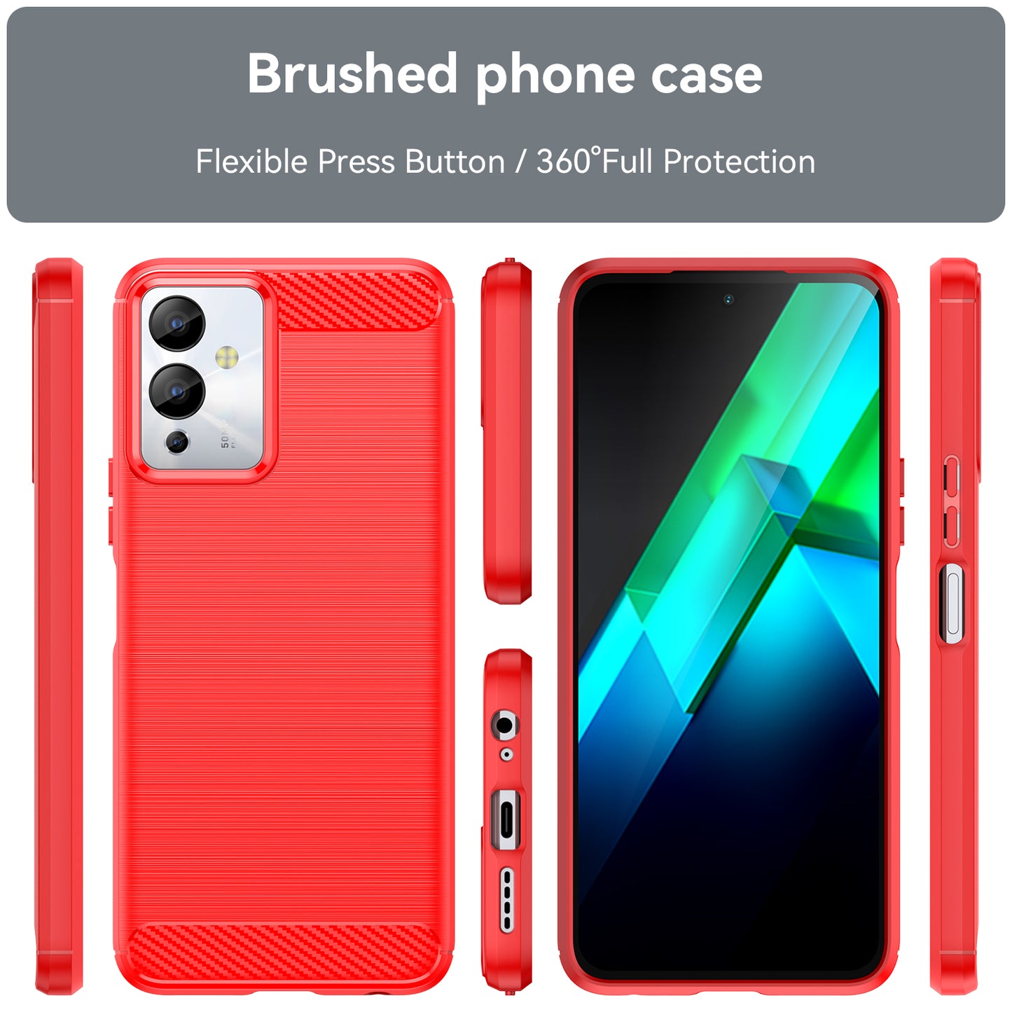 For Infinix Note 12i Phone Case, Carbon Fiber Texture Soft TPU Brushed Surface Protective Cover