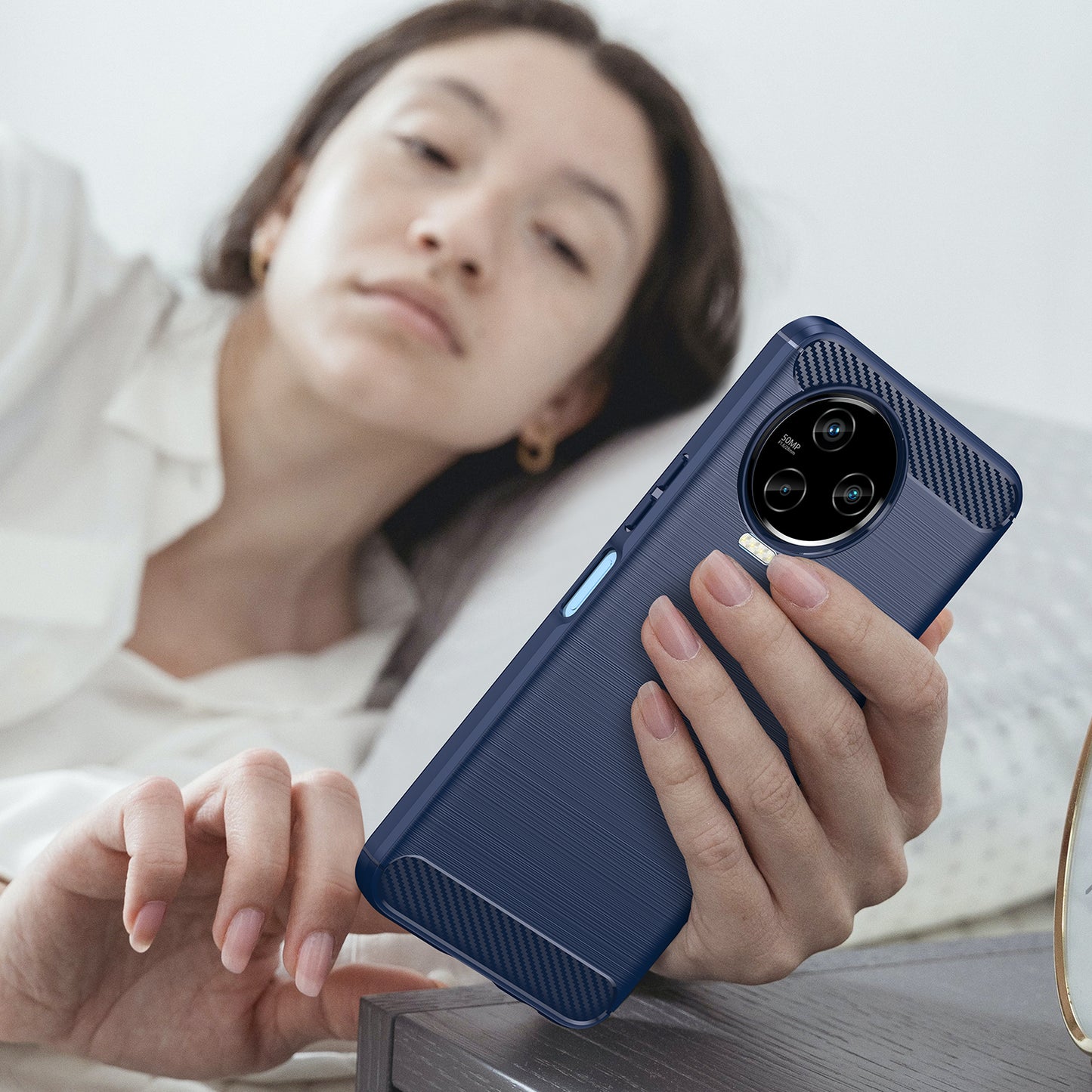 For Infinix Note 12 Pro 4G Carbon Fiber Texture Phone Case Shock-absorbing TPU Brushed Surface Protective Cover