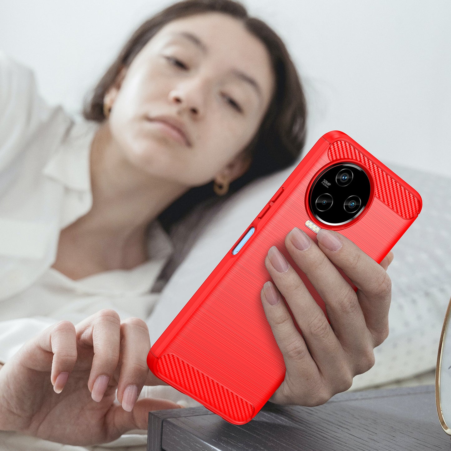 For Infinix Note 12 Pro 4G Carbon Fiber Texture Phone Case Shock-absorbing TPU Brushed Surface Protective Cover