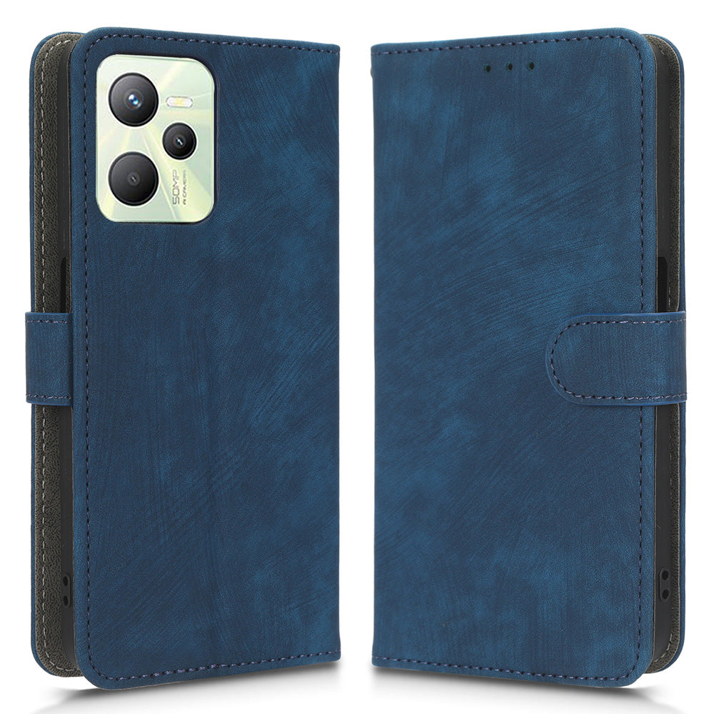 For Realme C35 4G / Narzo 50A Prime Magnetic PU Leather Anti-shock Phone Cover RFID Blocking Full Protection Phone Case with Wallet Stand