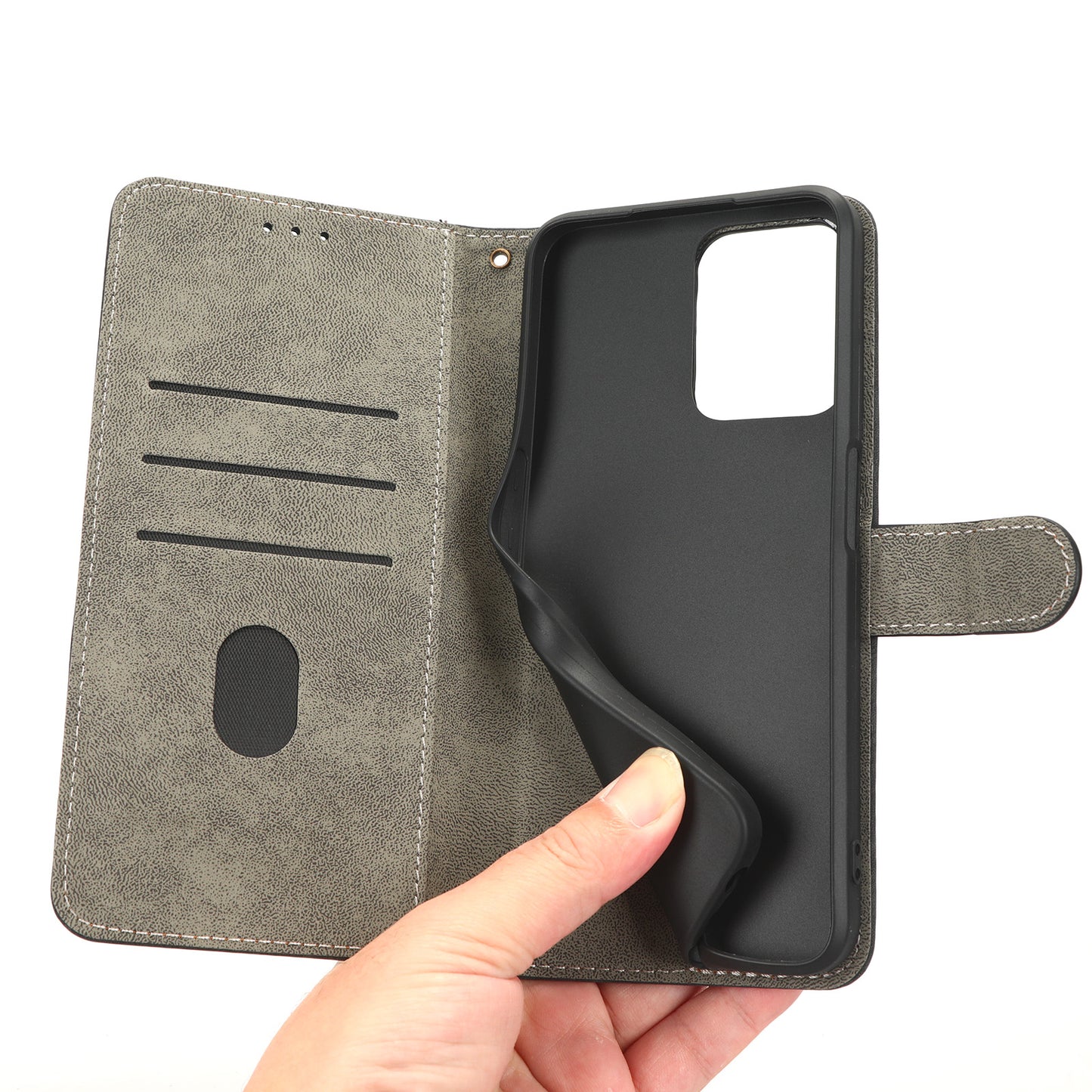 For Realme C35 4G / Narzo 50A Prime Magnetic PU Leather Anti-shock Phone Cover RFID Blocking Full Protection Phone Case with Wallet Stand