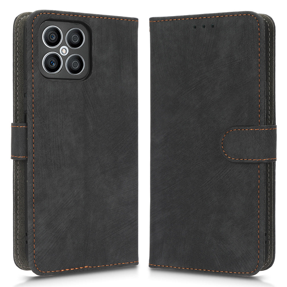 For Honor X8 4G / X30i RFID Blocking Anti-scratch Phone Case Magnetic PU Leather Flip Smartphone Cover with Wallet Stand