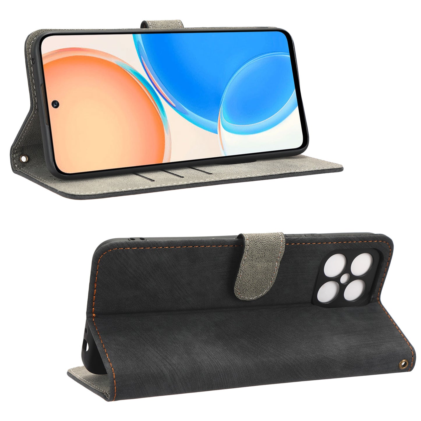 For Honor X8 4G / X30i RFID Blocking Anti-scratch Phone Case Magnetic PU Leather Flip Smartphone Cover with Wallet Stand