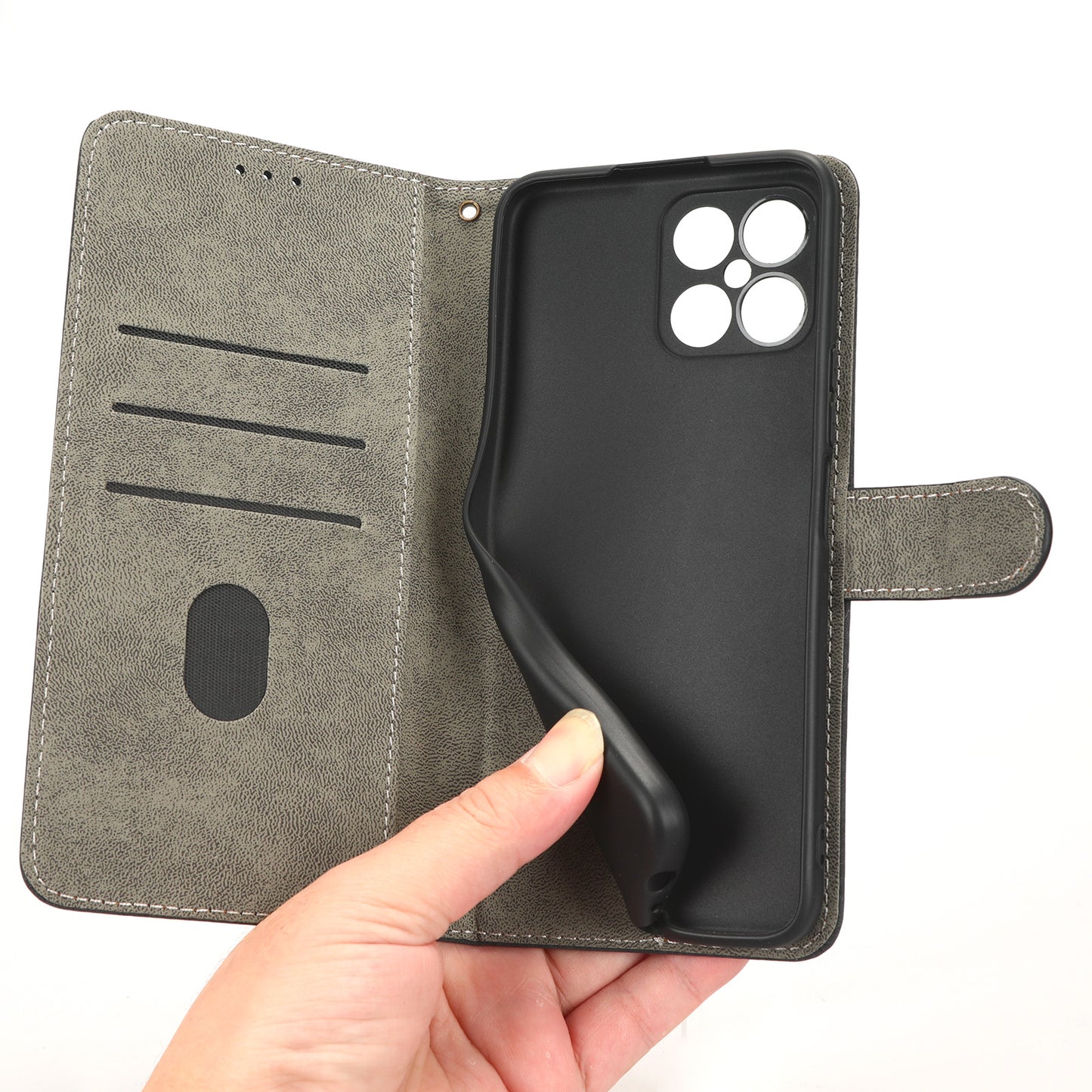 For Honor X8 4G / X30i RFID Blocking Anti-scratch Phone Case Magnetic PU Leather Flip Smartphone Cover with Wallet Stand