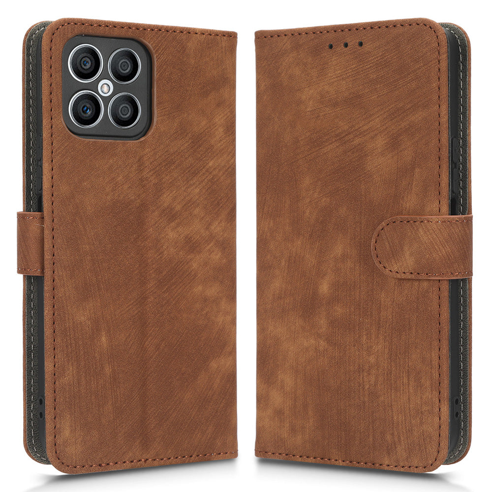 For Honor X8 4G / X30i RFID Blocking Anti-scratch Phone Case Magnetic PU Leather Flip Smartphone Cover with Wallet Stand