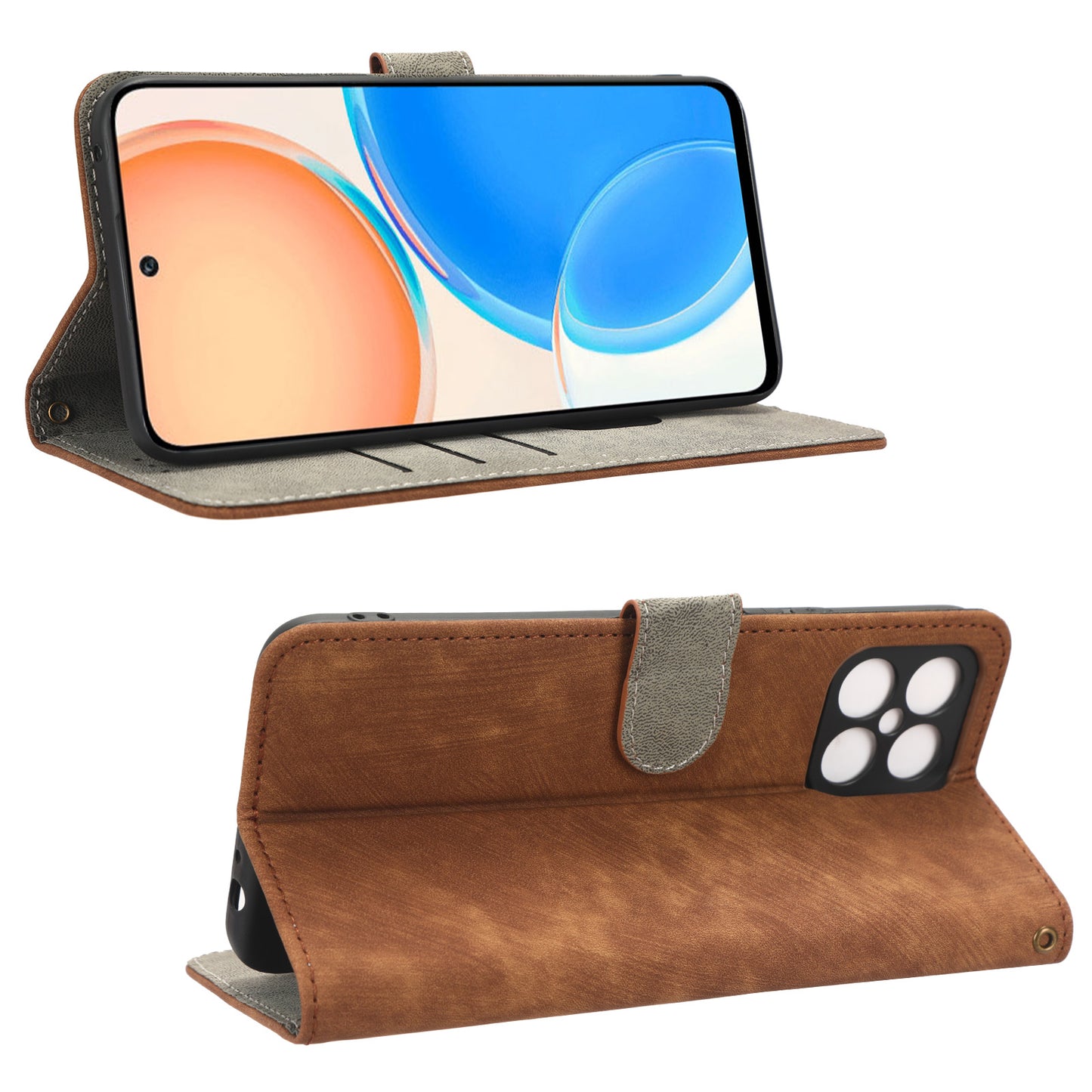 For Honor X8 4G / X30i RFID Blocking Anti-scratch Phone Case Magnetic PU Leather Flip Smartphone Cover with Wallet Stand