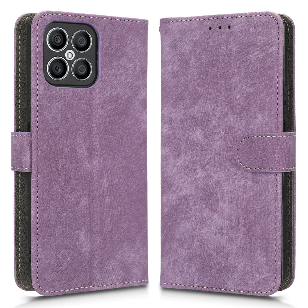For Honor X8 4G / X30i RFID Blocking Anti-scratch Phone Case Magnetic PU Leather Flip Smartphone Cover with Wallet Stand