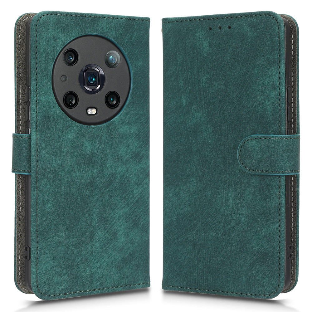 For Honor Magic4 Pro 5G RFID Blocking PU Leather Phone Case Protective Magnetic Mobile Phone Cover with Wallet Stand