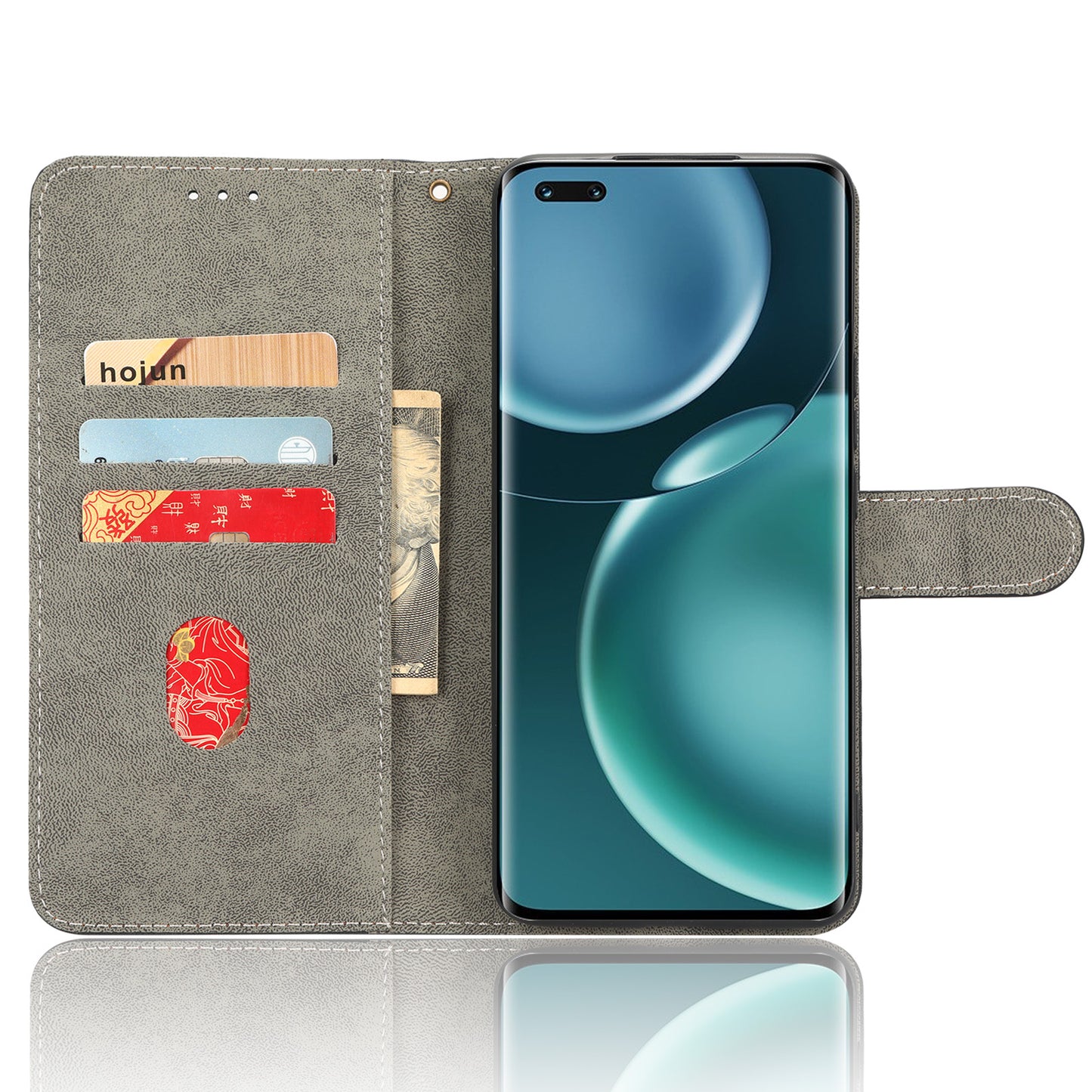 For Honor Magic4 Pro 5G RFID Blocking PU Leather Phone Case Protective Magnetic Mobile Phone Cover with Wallet Stand