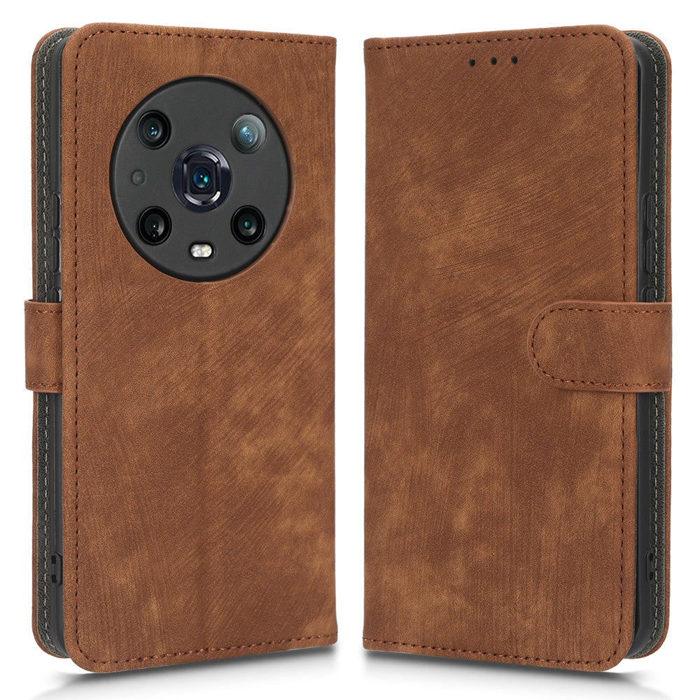 For Honor Magic4 Pro 5G RFID Blocking PU Leather Phone Case Protective Magnetic Mobile Phone Cover with Wallet Stand