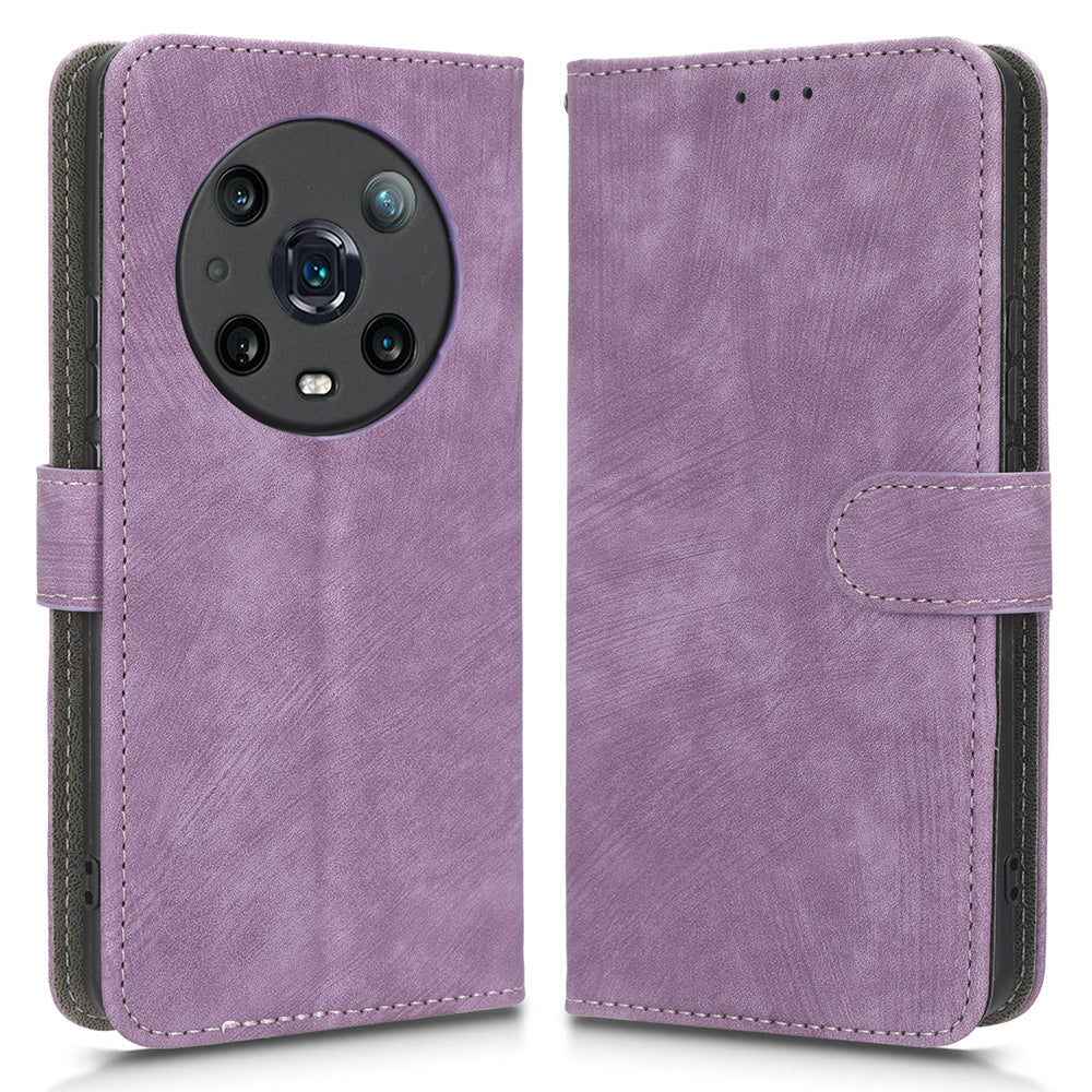 For Honor Magic4 Pro 5G RFID Blocking PU Leather Phone Case Protective Magnetic Mobile Phone Cover with Wallet Stand
